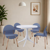 4 Piece Set Of Single Chairs, Traditional Elements With Round Table