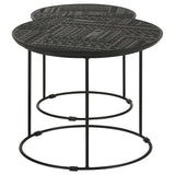 Loannis 2-Piece Round Mango Wood Nesting Tables, Matte Black