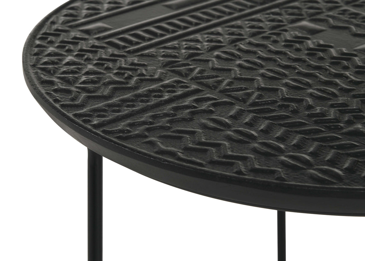 Loannis 2-Piece Round Mango Wood Nesting Tables, Matte Black