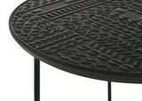 Loannis 2-Piece Round Mango Wood Nesting Tables, Matte Black