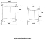 Loannis 2-Piece Round Mango Wood Nesting Tables, Matte Black