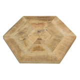 Adger Hexagonal Nesting Tables in Natural Mango Wood and Black, Set of 2