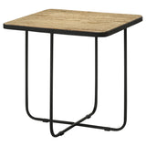 Elyna Square Travertine Top Accent Side Table, Beige