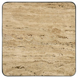 Elyna Square Travertine Top Accent Side Table, Beige