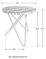 Xenia Round Bone Inlay Accent Side Table, White and Gold