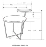 Yael Round Mango Wood Accent Side Table, Natural and Gunmetal