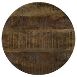 Aurora Round Accent Side Table - Natural Mango Wood and Black Iron