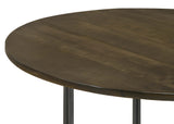 Yaritza Round Mango Wood Coffee Table, Natural and Gunmetal
