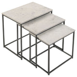 Medora White Marble Top Nesting Tables, Set of 3