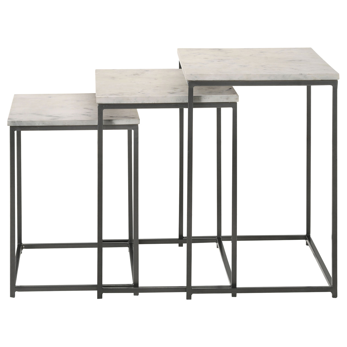 Medora White Marble Top Nesting Tables, Set of 3