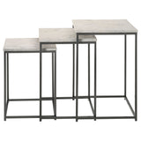 Medora White Marble Top Nesting Tables, Set of 3