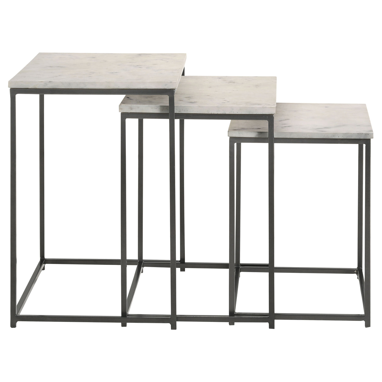 Medora White Marble Top Nesting Tables, Set of 3