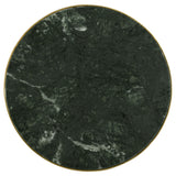 Eliska Round Green Marble Accent Side Table, Antique Gold
