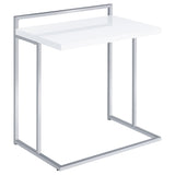 Dani C-Shaped Sofa Side Table in White High Gloss