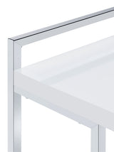 Dani C-Shaped Sofa Side Table in White High Gloss