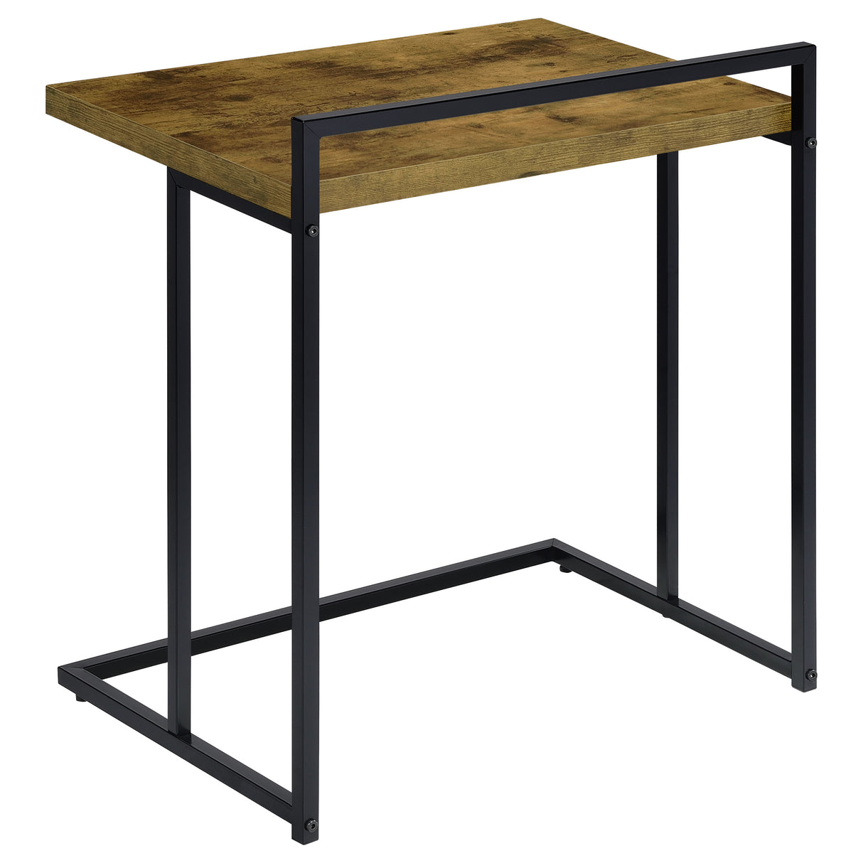 Dani C-Shaped Sofa Side Table in Rustic Nutmeg