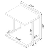 Dani C-Shaped Sofa Side Table in Rustic Nutmeg