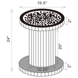 Dorielle Round Mirrored Acrylic Crystal Side Table, Silver