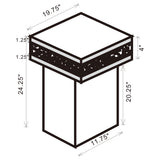 Elora Square Mirrored Accent Side Table in Silver