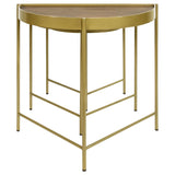 Tristen 3-Piece Demilune Nesting Tables, Brown and Gold