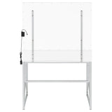 Eliza White & Chrome Vanity Set with Lighted Mirror and Stool
