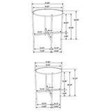 Malka 2-Piece Round Mango Wood Nesting Tables, Dark Brown and Gold