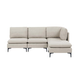 Upholstered Modular Sectional With Tall Legs, Medium Firm Seat