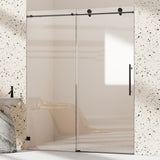 Frameless Single Sliding Soft Close Shower Doors, 5/16" Sgcc Tempered Glass