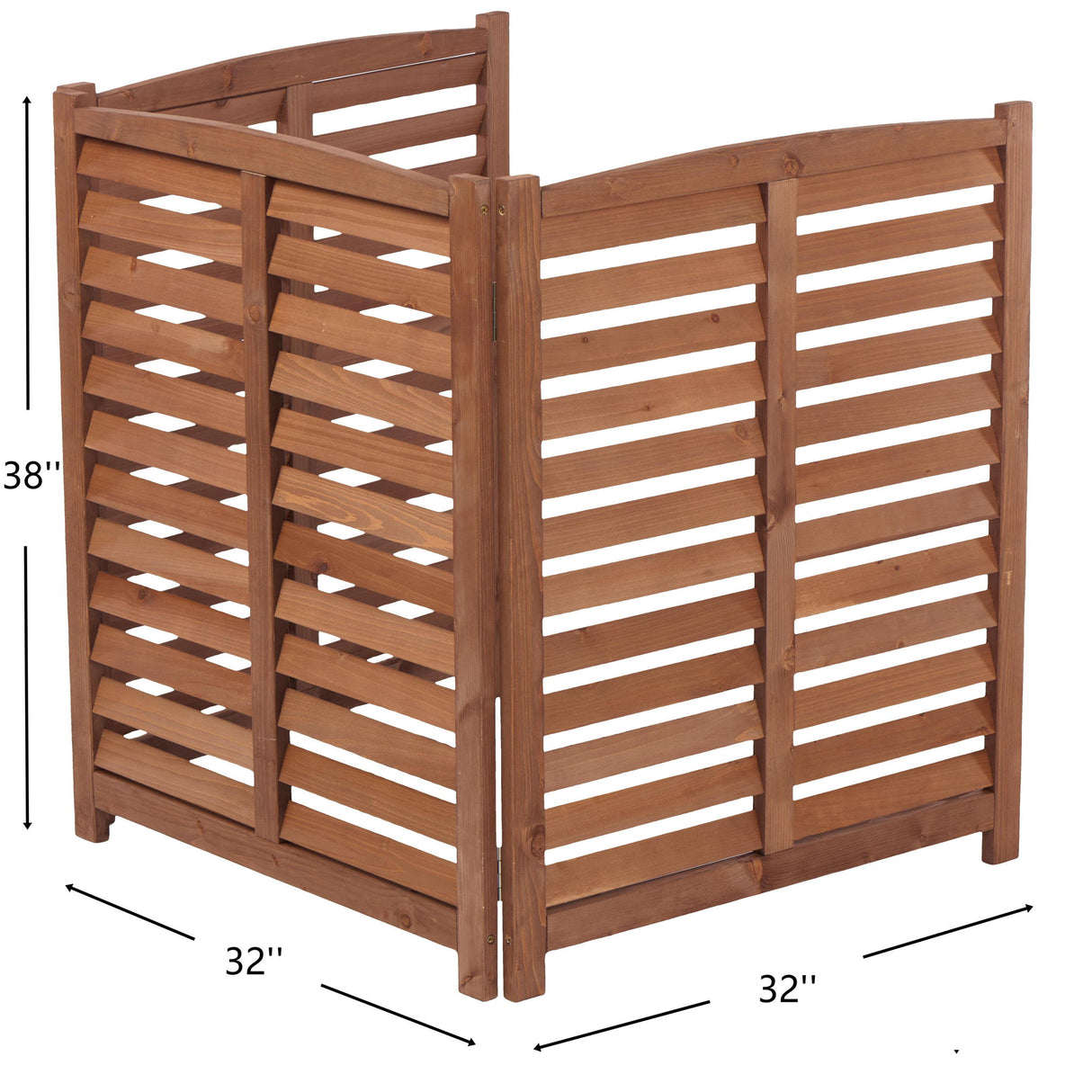 3 Panel Outdoor Air Conditioner Fence With Privacy Screen - Brown