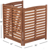 3 Panel Outdoor Air Conditioner Fence With Privacy Screen - Brown