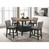 Arunda Yukon - Round Counter Height Dining Table With Pedestal Base And Built In Drawer - Oak