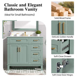 Modern Bathroom Vanity With Sink, Soft Close Doors, 4 Storage Drawers