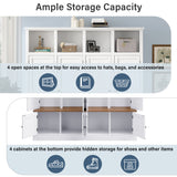 Hall Tree With Bench And Cabinet, 4 In 1 Entryway Bench With Coat Rack