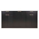 Large Fluted Buffet Sideboard, Wine Bar Storage Cabinet With 6 Doors & 2 Drawers