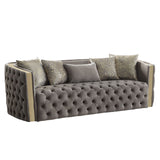 Naomi - Button Tufted Sofa - Taupe
