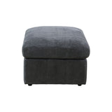 Oversized Ottoman Footrest Extra Seat Living Room - Dark Gray