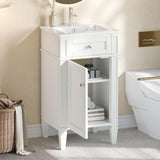 French Style Bathroom Vanity With Sink, Soft-Closing Door, Adjustable Shelf, Rectangular Design