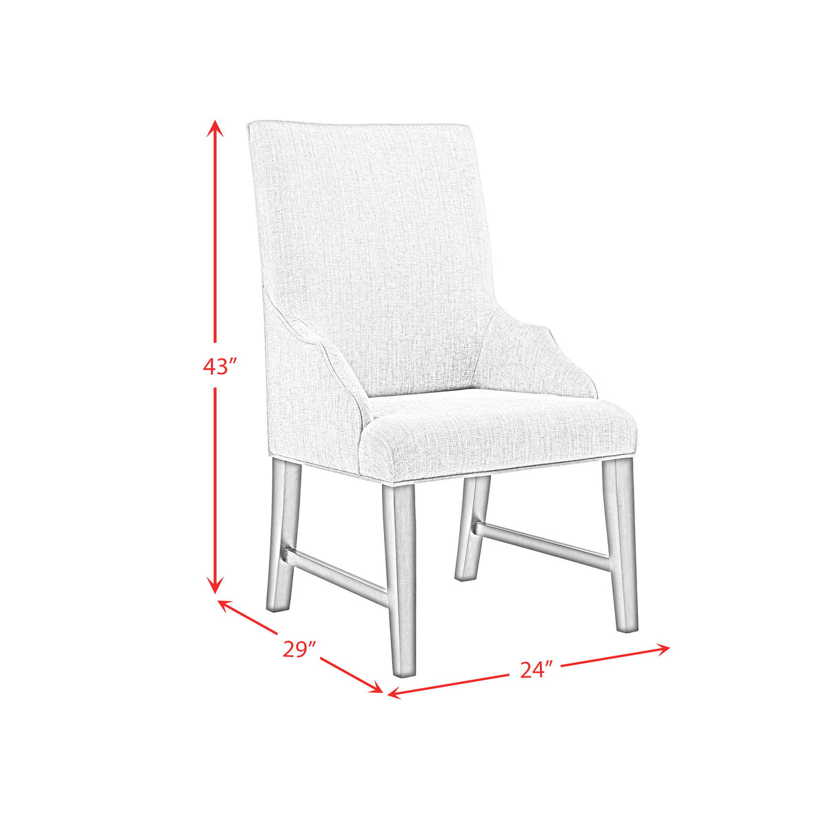 Montrose - Fabric Dining Host Chair (Set of 2) - Espresso / Light Gray