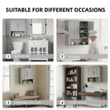 Multi Functional Wall Mounted Cabinet With Adjustable Shelves For Bathroom