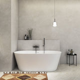 Solid Surface Freestanding Soaking Bathtub & Ergonomic Design