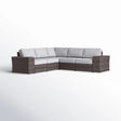 Wide Reversible Outdoor Sectional Sofa With Cushions - Brown / Gray - Stationary Sectionals - Alpine Outlets