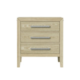 Adeline - 3 Drawers Nightstand With USB & LED Light - Natural Wood Wash