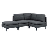 Upholstered Modular Sectional With Tall Legs, Medium Firm Seat