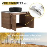 Wall Mounted Bathroom Vanity With Art Sink, 1 Storage Shelf, 2 Soft Close Doors