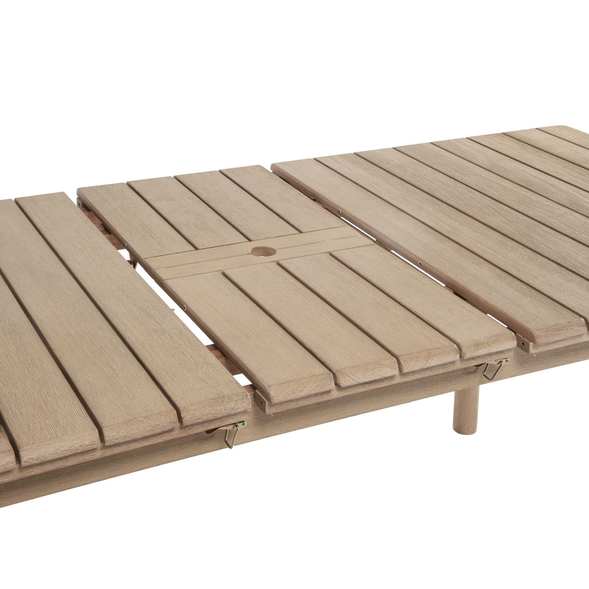 Balmor - 79" Rectangular Extendable Outdoor Dining Table, Seats 6 - Wire-Brushed Natural Eucalyptus