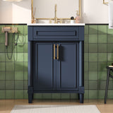 Bathroom Vanity With Integrated Sink, 2 Door Cabinet, Single Sink For Small To Medium Bathrooms