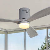 52" Ceiling Fan With LED Light, Reversible DC Motor, Remote Control - Silver
