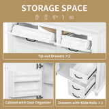 Modern Bathroom Vanity With Sink Top, Flip Drawers, Adjustable Shelf