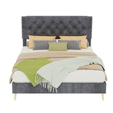 Upholstered Bed With Tufted Headboard