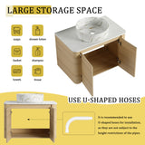 Mounted Bathroom Vanity & Art Sink, Soft Close Door